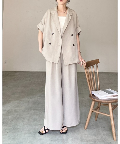 She's Closet ジャケット テーラードジャケット リネンライク オーバー
