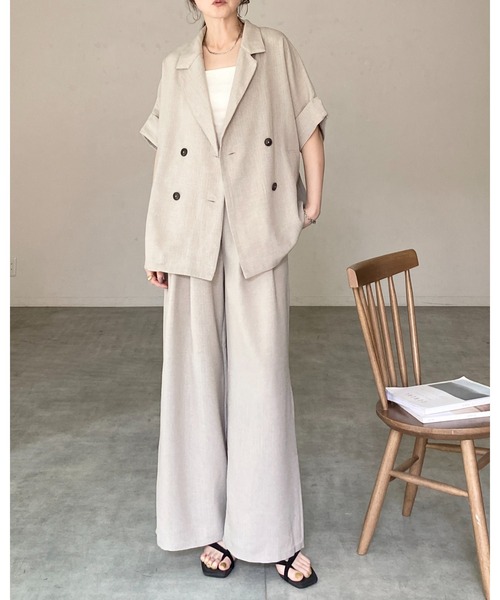 She's Closet ジャケット テーラードジャケット リネンライク オーバー
