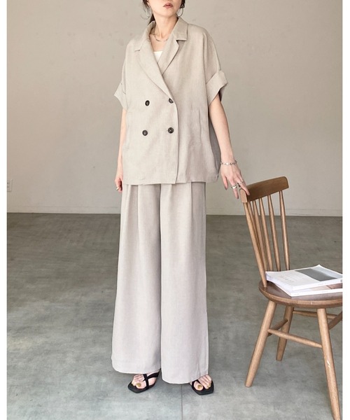 She's Closet ジャケット テーラードジャケット リネンライク オーバー