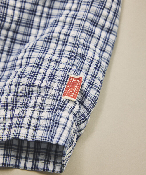 「HINSON」 半袖シャツ LARGE ネイビー メンズ_画像8