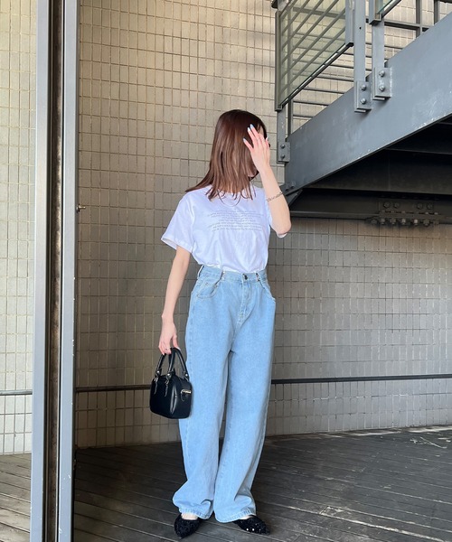 「ISOOK」 半袖Tシャツ FREE ホワイト レディース_画像2