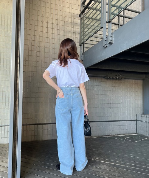 「ISOOK」 半袖Tシャツ FREE ホワイト レディース_画像4