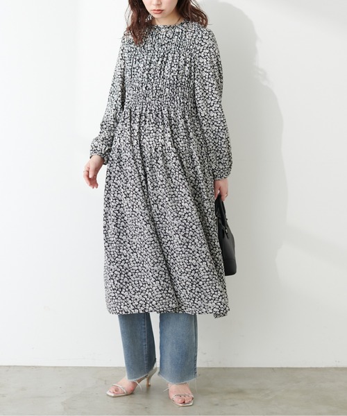 「natural couture」 長袖ワンピース FREE ブルー レディース_画像4