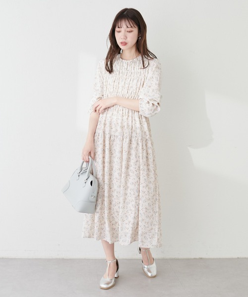 「natural couture」 長袖ワンピース FREE ブルー レディース_画像7