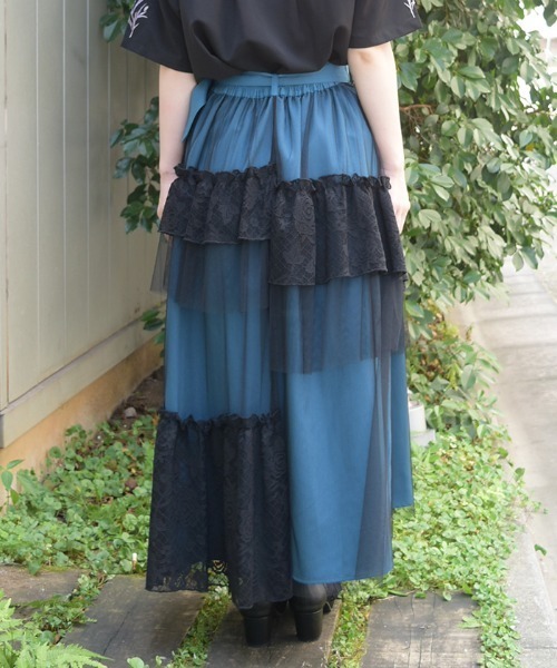 axes femme（アクシーズ ファム） ロング スカート 異素材切替ロング