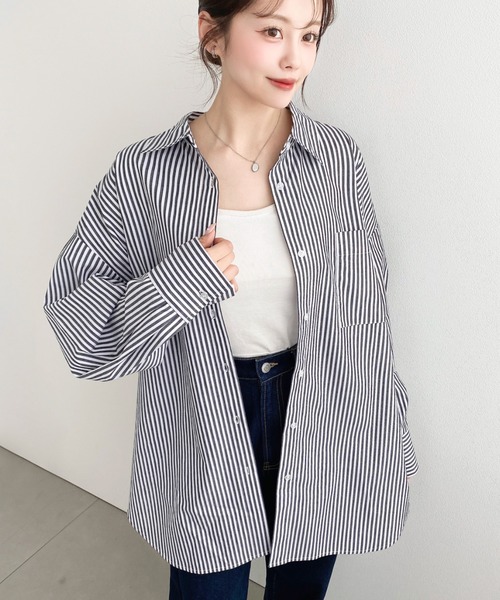 マルチストライプビッグシャツ FREAK'S STORE（フリークスストア）の「マルチストライプビッグシャツ