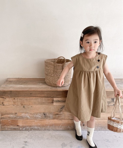 aimoha ワンピース aimoha-KIDS- 子供服 コットン無地ワンピース