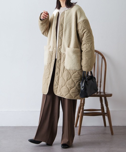 POM AMSTERDAM　レオパード　ノーカラーコート　ノーカラージャケット ジャケット ノーカラージャケット ノーカラーボア×ひょうたん