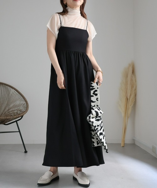 ap retro ワンピース バックデザインロングキャミワンピース