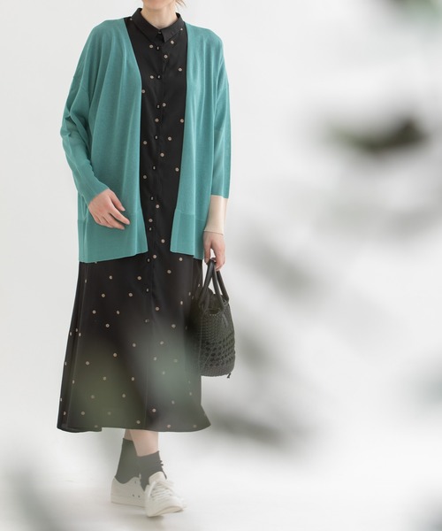 ワンピース Cornet polka刺繍半袖 シャツワンピース Cornet polka刺繍半袖