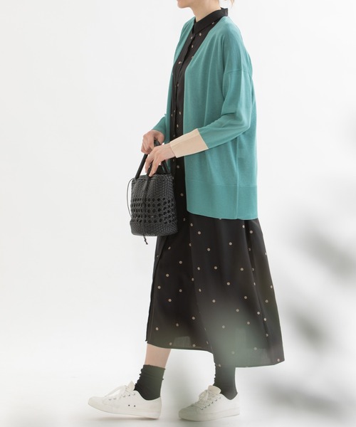 ワンピース Cornet polka刺繍半袖 シャツワンピース Cornet polka刺繍半袖