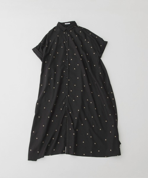 ワンピース Cornet polka刺繍半袖 シャツワンピース Cornet polka刺繍半袖