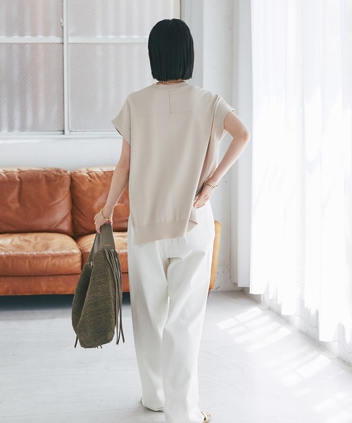 RIVE DROITE【接触冷感】クールタッチショルダーニット RIVE DROITE ニット セーター 「接触冷感」クールタッチ