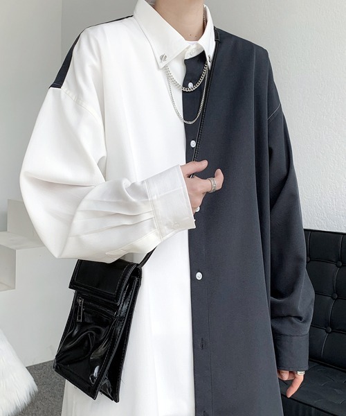 シャツ 「FVLMEN」chain neck crazy long shirt/チェーンネック