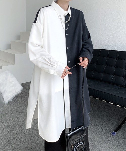 シャツ 「FVLMEN」chain neck crazy long shirt/チェーンネック