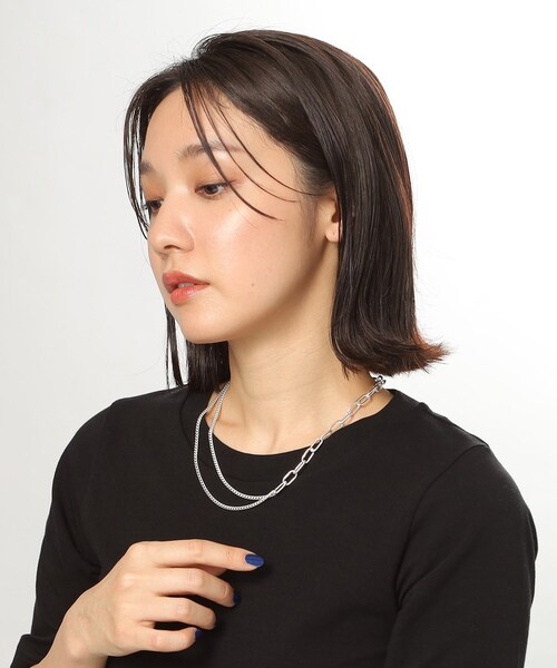 COCOSHNIK（ココシュニック） ネックレス シルバー ミックスチェーン