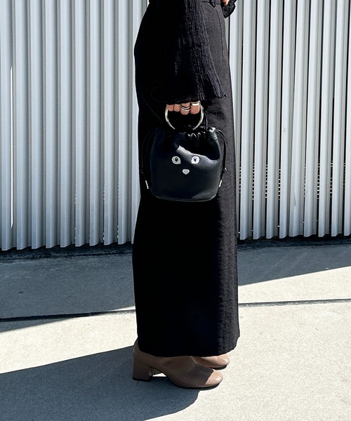 Beau're（ヴュレ） ショルダーバッグ バッグ BEAURE カウレザー 黒ネコ