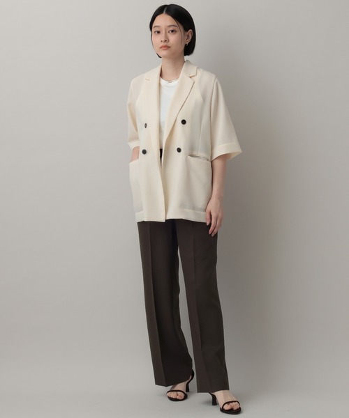 美品　anuans リネンライクストレートパンツ （IVORY） アニュアンス anuans リネンライクストレートパンツ （IVORY