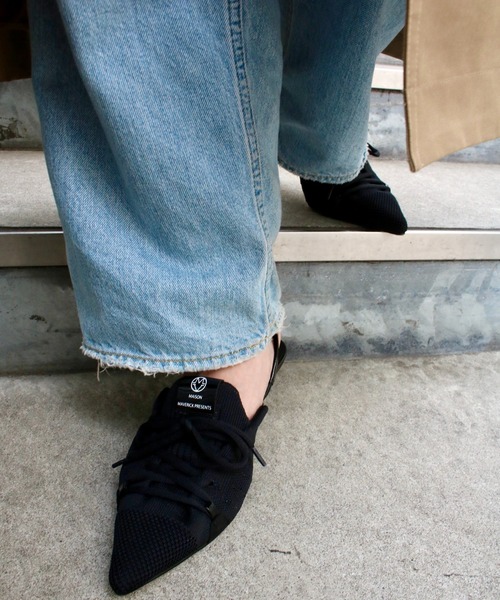 パンプス 「MAISON MAVERICK PRESENTS」Knit Lace Up Heel Sneaker 