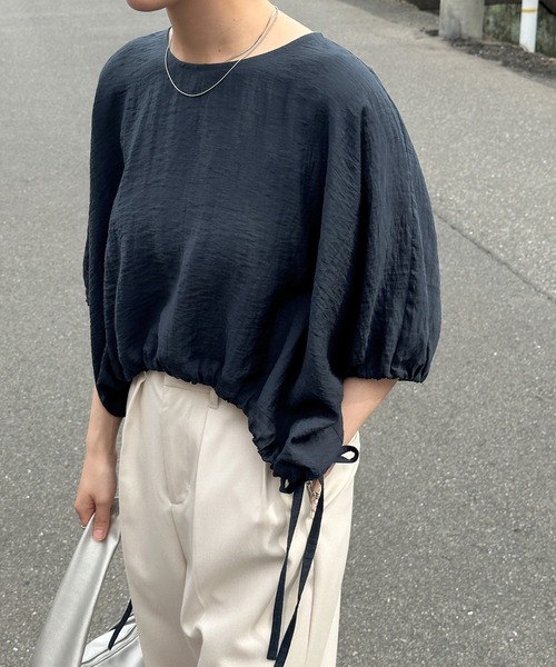 美品✨ハウオブロータス リネンブラウス シャツ リボン ゆったり ナチュラル M select MOCA（セレクトモカ） ブラウス シャツ リネンドロストサイド