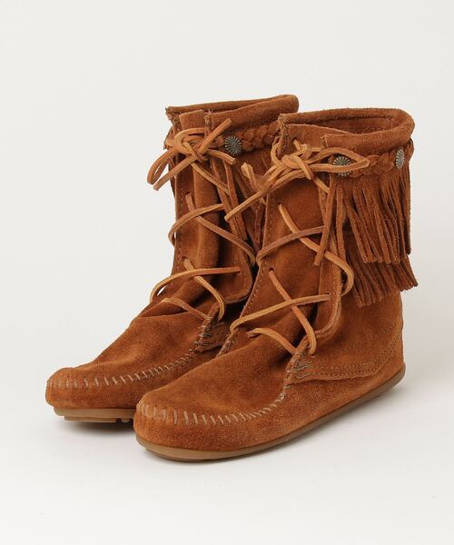 ミネトンカ　ビンテージ　ブーツ Minnetonka（ミネトンカ） ブーツ ダブルフリンジ トランパー ブーツ