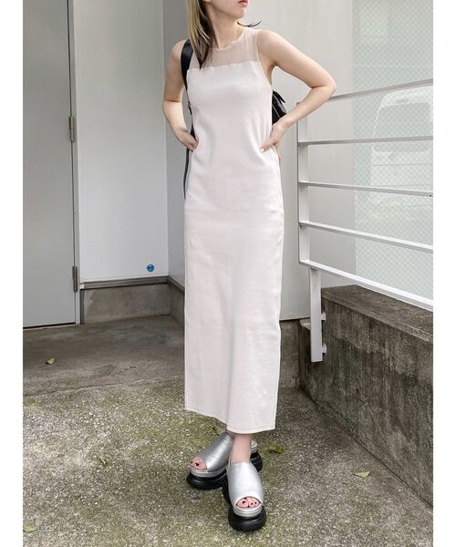 ムルーア　シースルーロングワンピース［新品］ MURUA（ムルーア） ワンピース シアーテレコワンピース : ZOZOTOWN