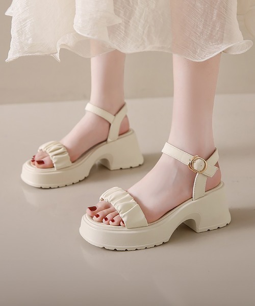 miniministore サンダル 厚底サンダル 太ヒール 美脚 春夏