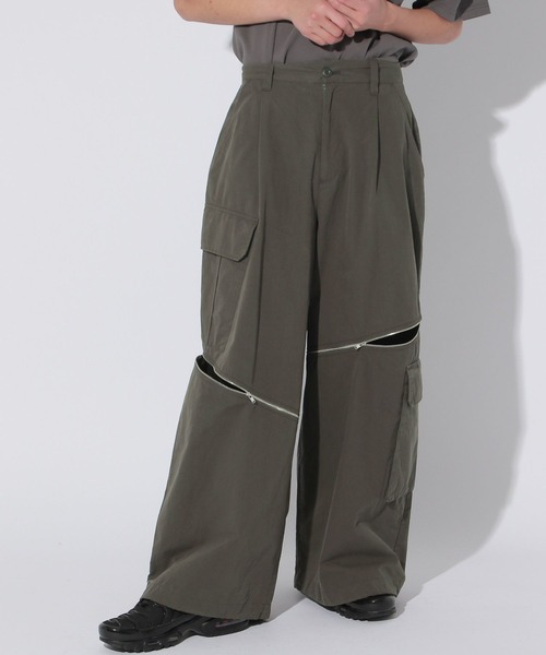 Anui カーゴパンツ 「UNISEX/2サイズ展開」アシメZIP