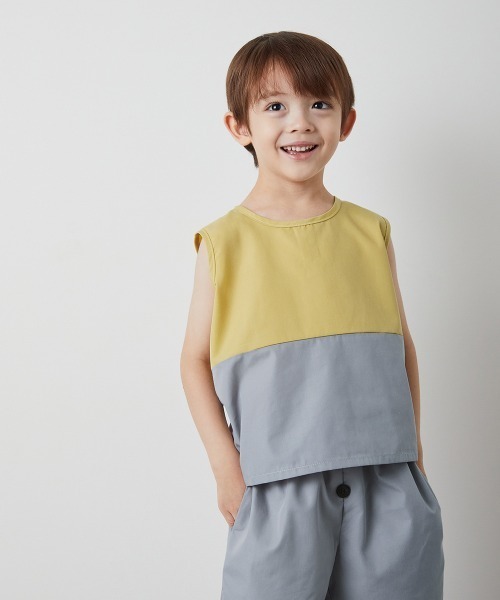 riziere tシャツ バイカラーノースリーブセットアップ キッズ