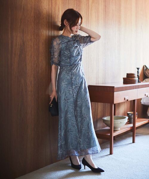 le.coeur blanc（ルクールブラン） ドレス シャーリングスリーブレース