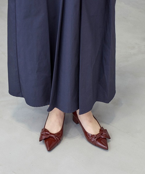 Mode et Jacomo（モードエジャコモ） パンプス ポインテッドトゥリボン