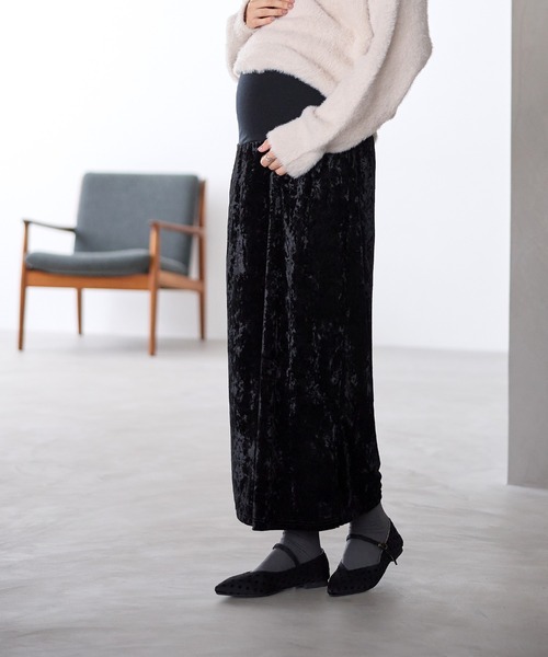 Rosemadame マタニティ クラッシュベロアナロースカート : ZOZOTOWN  