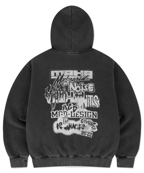 パーカー 「mahagrid/マハグリッド」 LOGO LIST PIGMENT HOODIE/ロゴ リスト ピグメント プルオーバーパーカー レディ