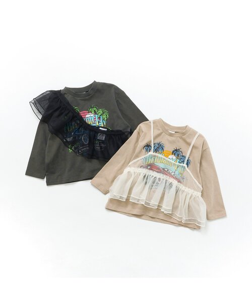 BREEZE（ブリーズ） tシャツ マルチWAYチュール付ロンT キッズ 子供服