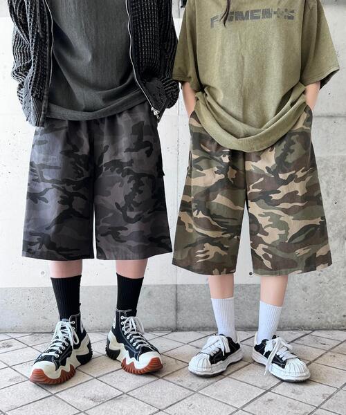 パンツ カモフラージュハーフパンツ レディース メンズ