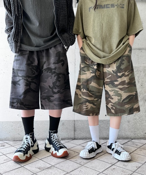 パンツ カモフラージュハーフパンツ レディース メンズ