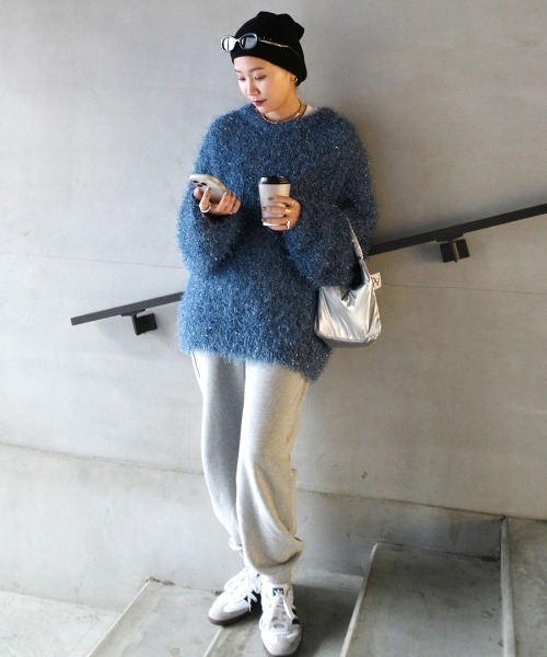 ニット セーター 「hideka select」シャギーラメオーバーニット レディース HEILIS ニット セーター 「hideka select」シャギーラメオーバー