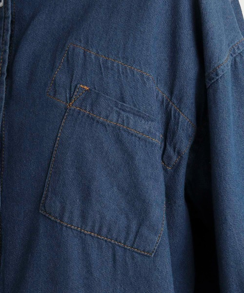 マルチサイズ ブラウス シャツ オーバーデニムシャツロングスリーブ レディース KOEISTORE ロングシャツ レディース 春 夏 春夏 黒 白 シャツ