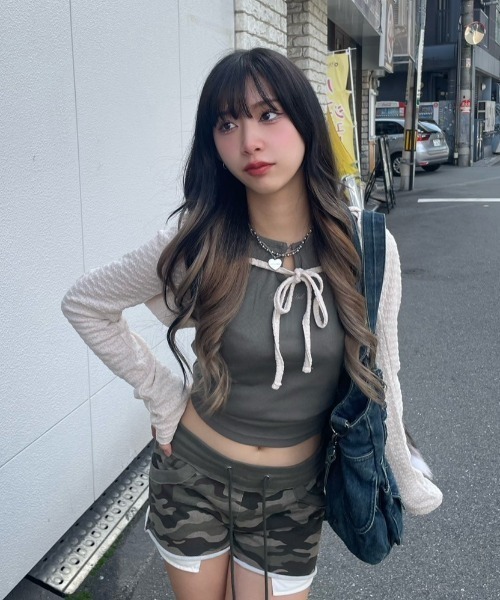 カーディガン 「FANCY CLUB」KNITTED HOOD BOLERO SET UP レディース FANCY CLUB カーディガン 「FANCY CLUB」KNITTED HOOD BOLERO