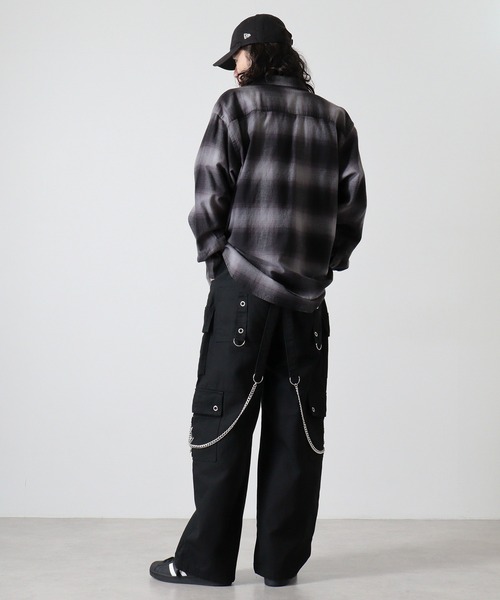RE730 ワイドパンツ スマホショルダー カーゴパンツ Chain belt wide