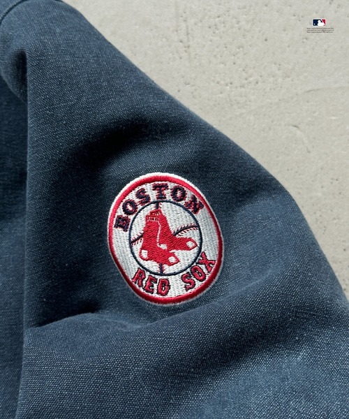 Perushu ブルゾン アウター × MLB コラボ中綿キルティングダック