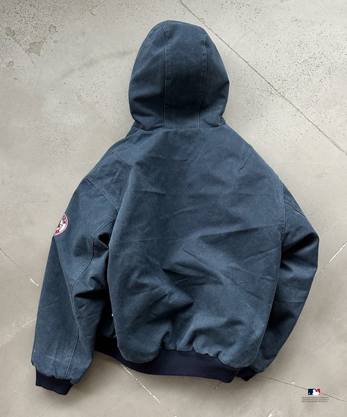 Perushu ブルゾン アウター × MLB コラボ中綿キルティングダック