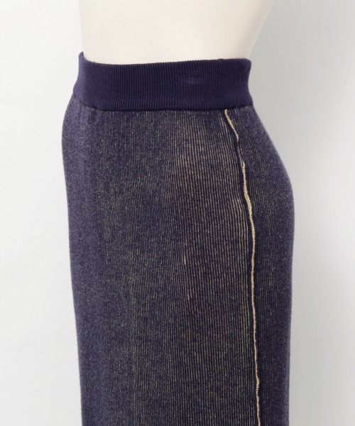 アライア　ニットタイトスカート　リブ　ストレッチ　イタリア製　黒　ヴィンテージ スカート 配色ストライプ リバーシブルニットタイトスカート