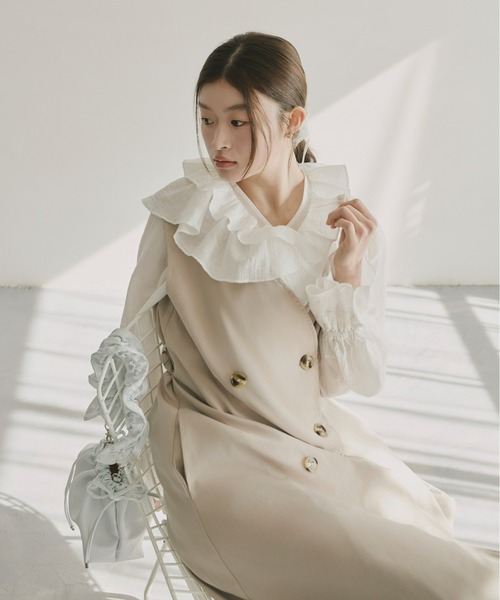 Olu.(オルドット) ブラウス シャツ クレープラッフルブラウス Olu.(オルドット) ブラウス シャツ クレープラッフルブラウス