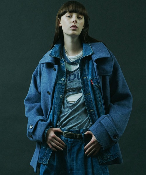 「AIVER」 ステンカラーコート LARGE ダークグレー メンズ_画像2