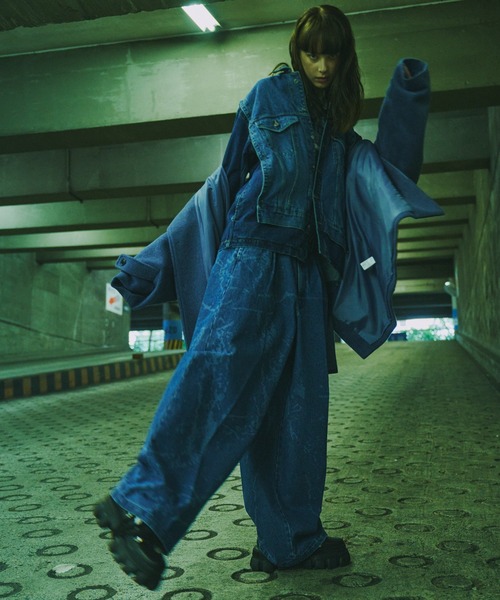 「AIVER」 ステンカラーコート LARGE ダークグレー メンズ_画像6