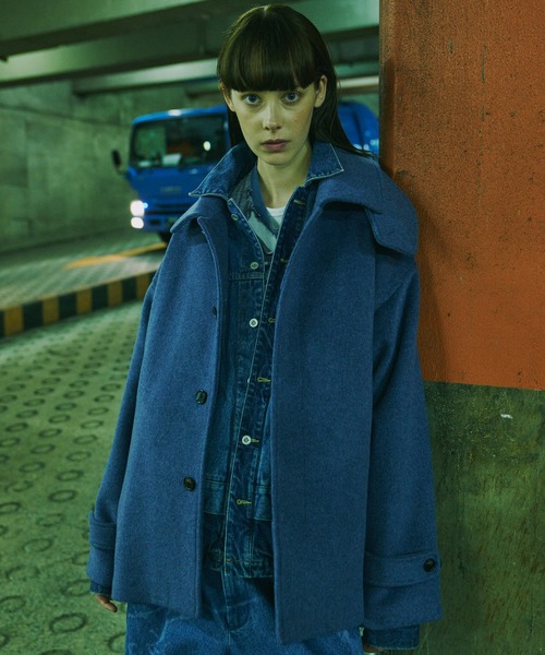 「AIVER」 ステンカラーコート LARGE ダークグレー メンズ_画像7