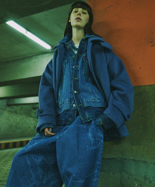 「AIVER」 ステンカラーコート LARGE ダークグレー メンズ_画像8