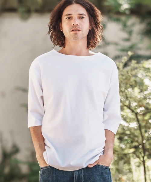 CAMBIO tシャツ mt9456-Span Fraise Narrow Boat Neck Cut sew T