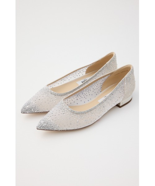 【美品】STACCATO ストーン シースルー フラット パンプス STACCATO（スタッカート） バレエシューズ パンプス キャリー
